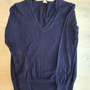 J. Crew Deep Blue V-Neck Sweater